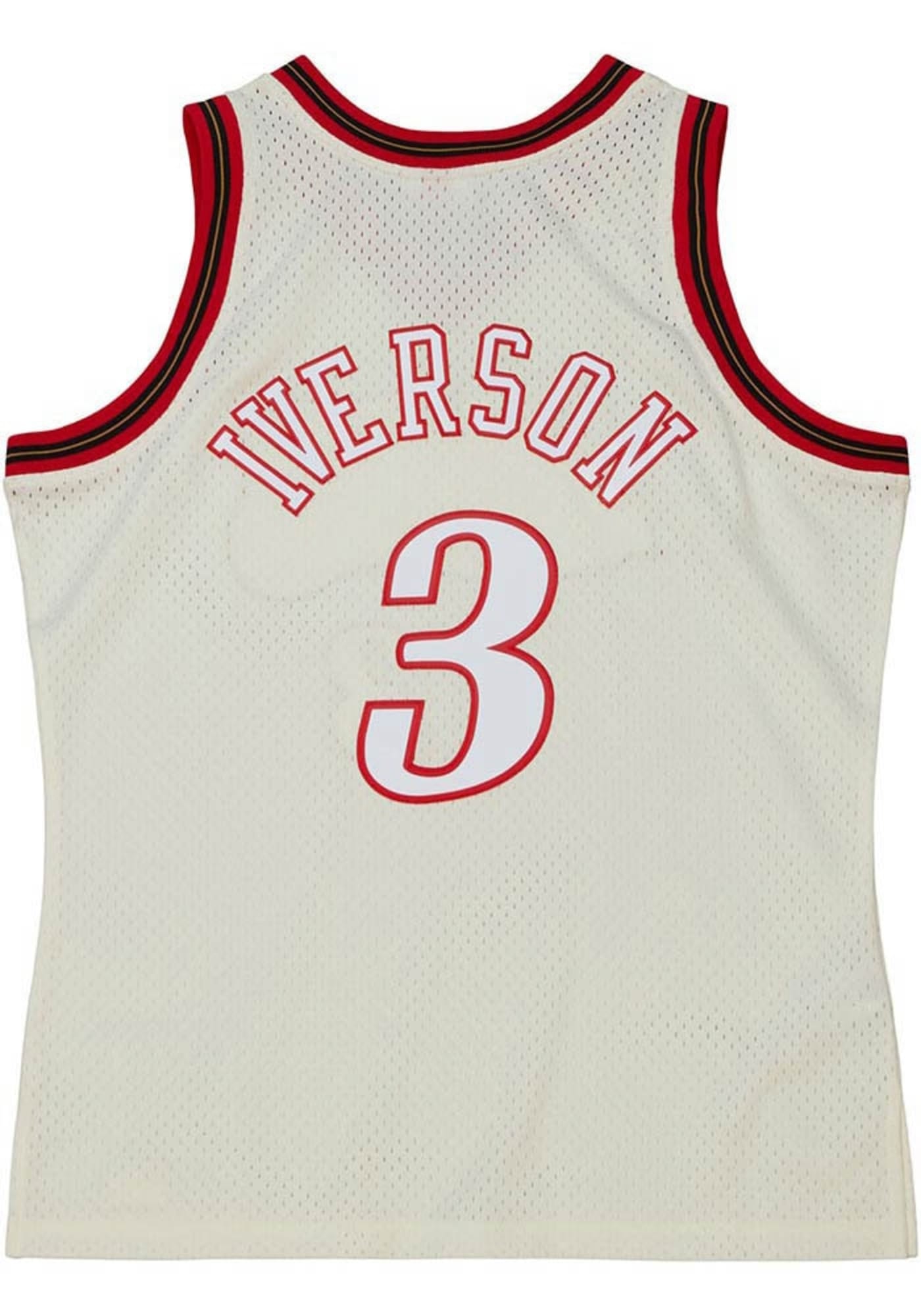Men's Mitchell & Ness Cream Team Color Swingman Jersey 76Ers 1997 Allen Iverson