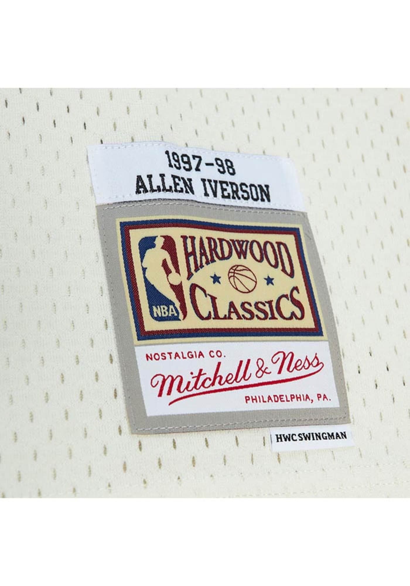 Men's Mitchell & Ness Cream Team Color Swingman Jersey 76Ers 1997 Allen Iverson
