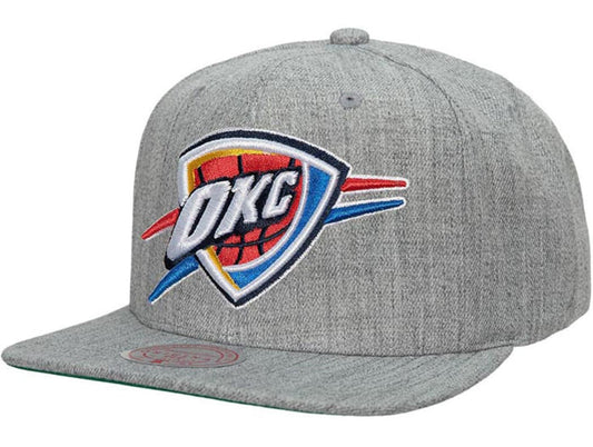Mitchell & Ness Men's NBA Team Heather 2.0 Snapback Thunder Snapback Caps