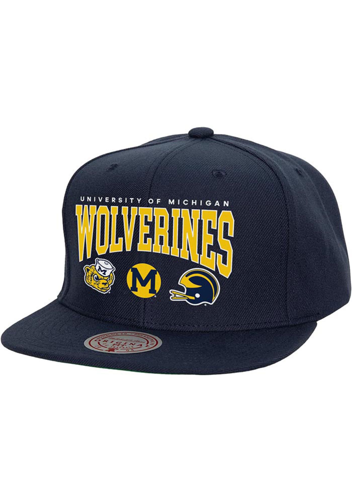 Men's Mitchell & Ness Ncaa Champ Stack Snapback Michigan