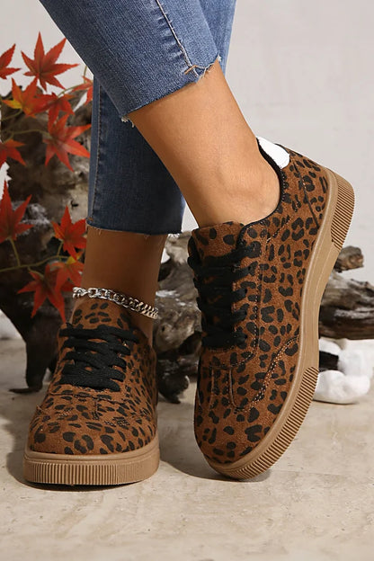 Threaded Pear Emiliana Tab Patchwork Laceup Shoes