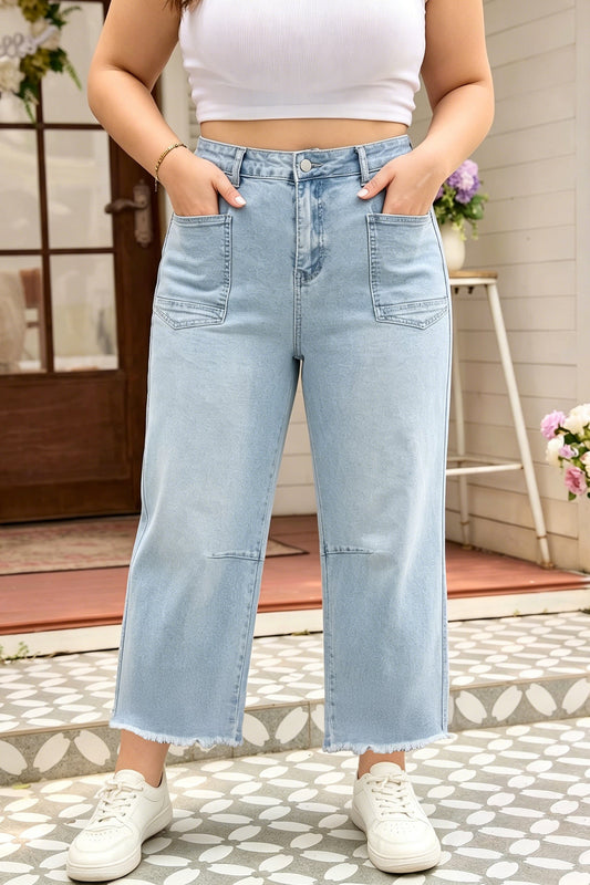 Threaded Pear Aubrey Raw Cut Shift PLUS Jeans