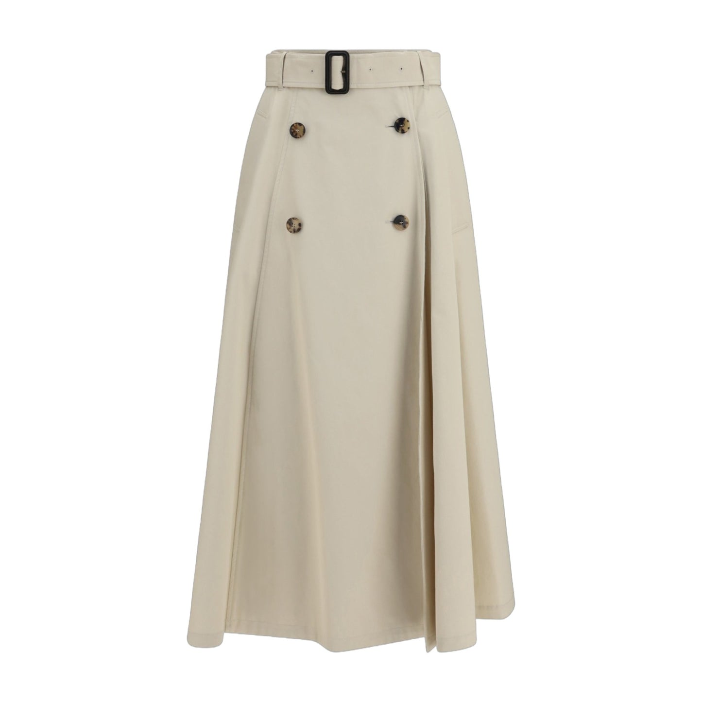 Midi Trench Skirt Gabardine Clam Beige