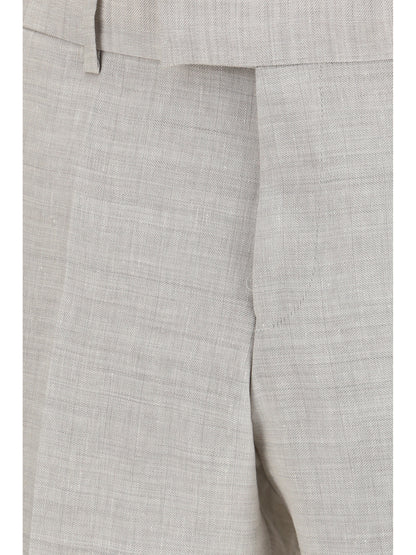 Suit Linen and Mohair Open Grey