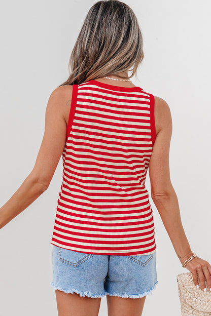 Threaded Pear Monica Ribbed Knit Tank Top