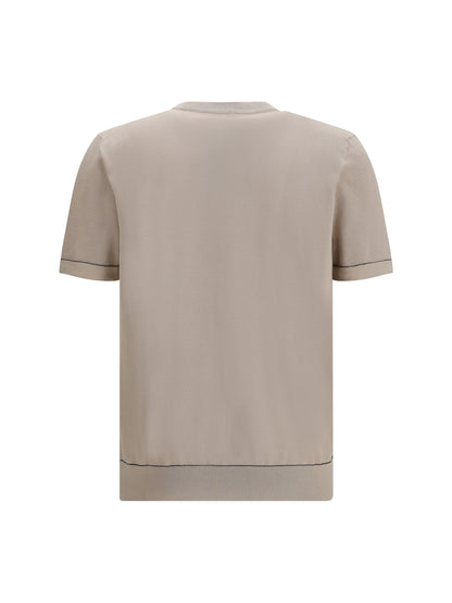 Crew-Neck T-Shirt Sand/Navy