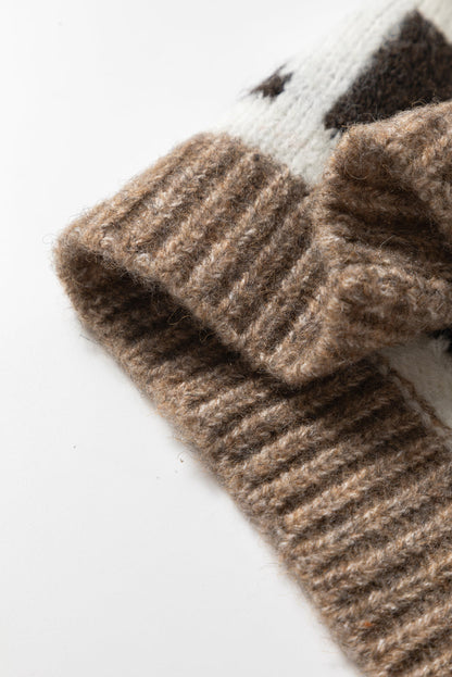 Threaded Pear Adelynn Geometric Pattern Front Sweater