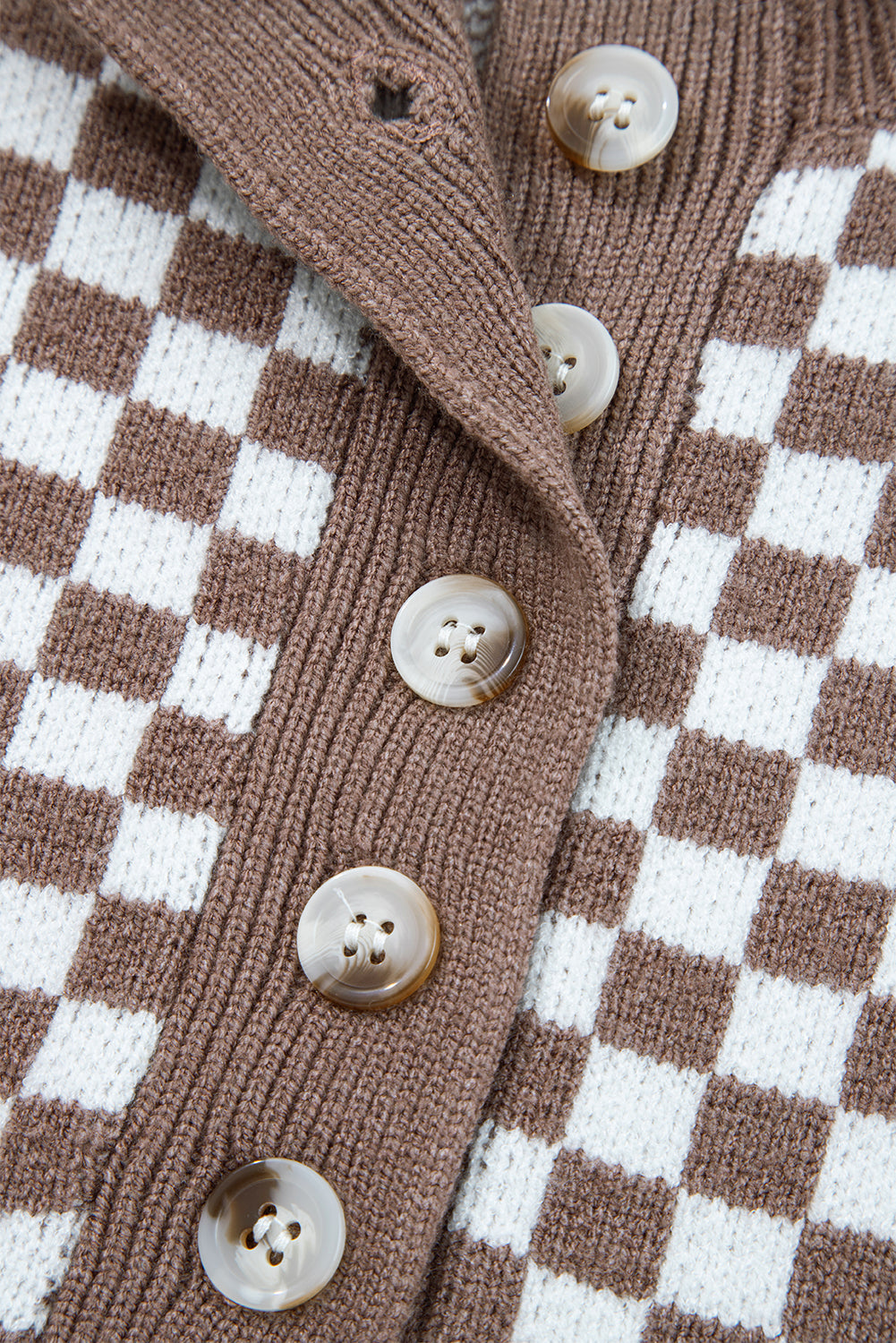 Threaded Pear Mckinley Trim Checkerboard Knit Sweater
