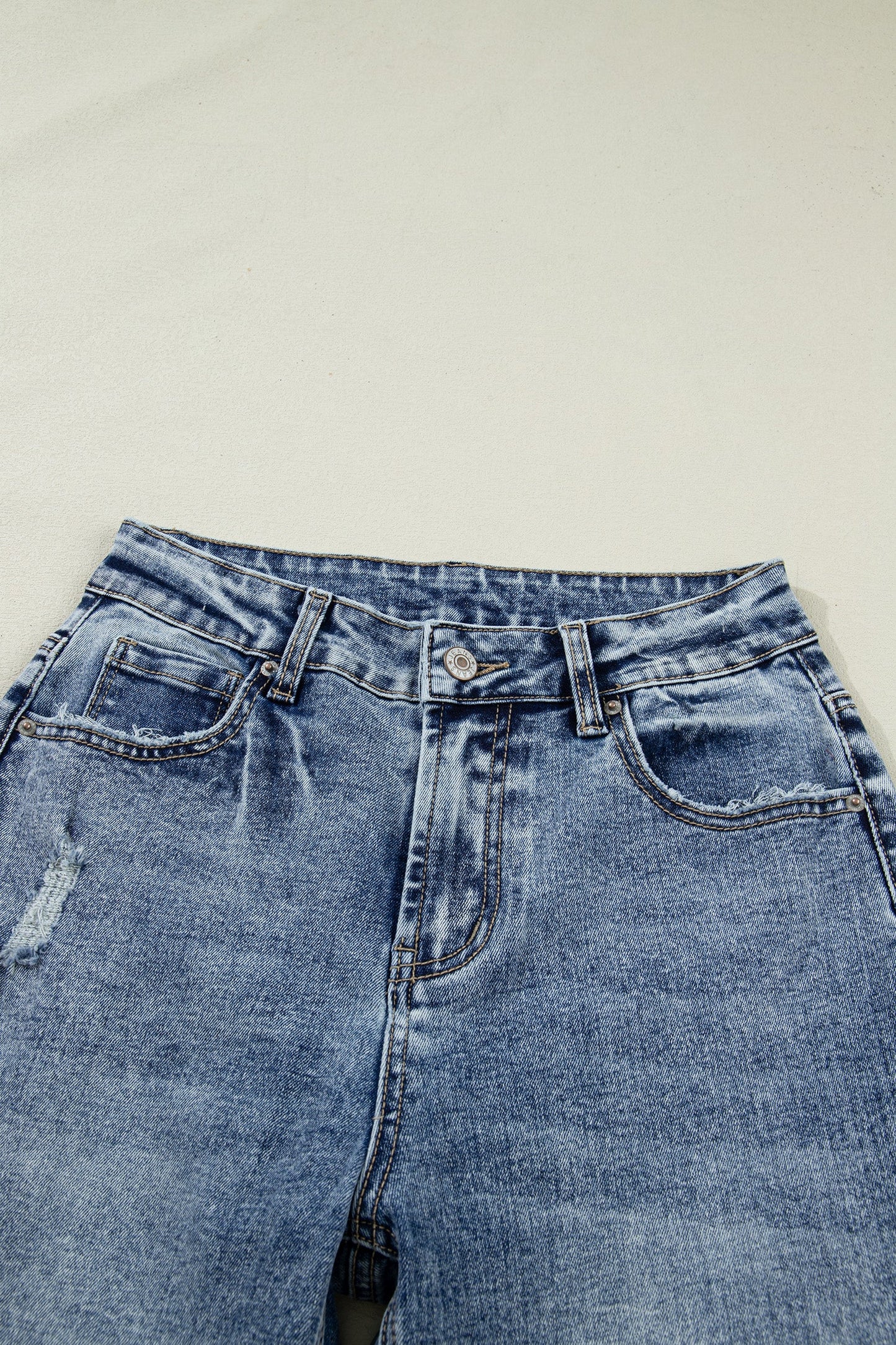 Threaded Pear Elia Cuffed Straight Loose Jeans