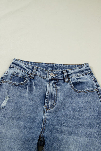 Threaded Pear Elia Cuffed Straight Loose Jeans