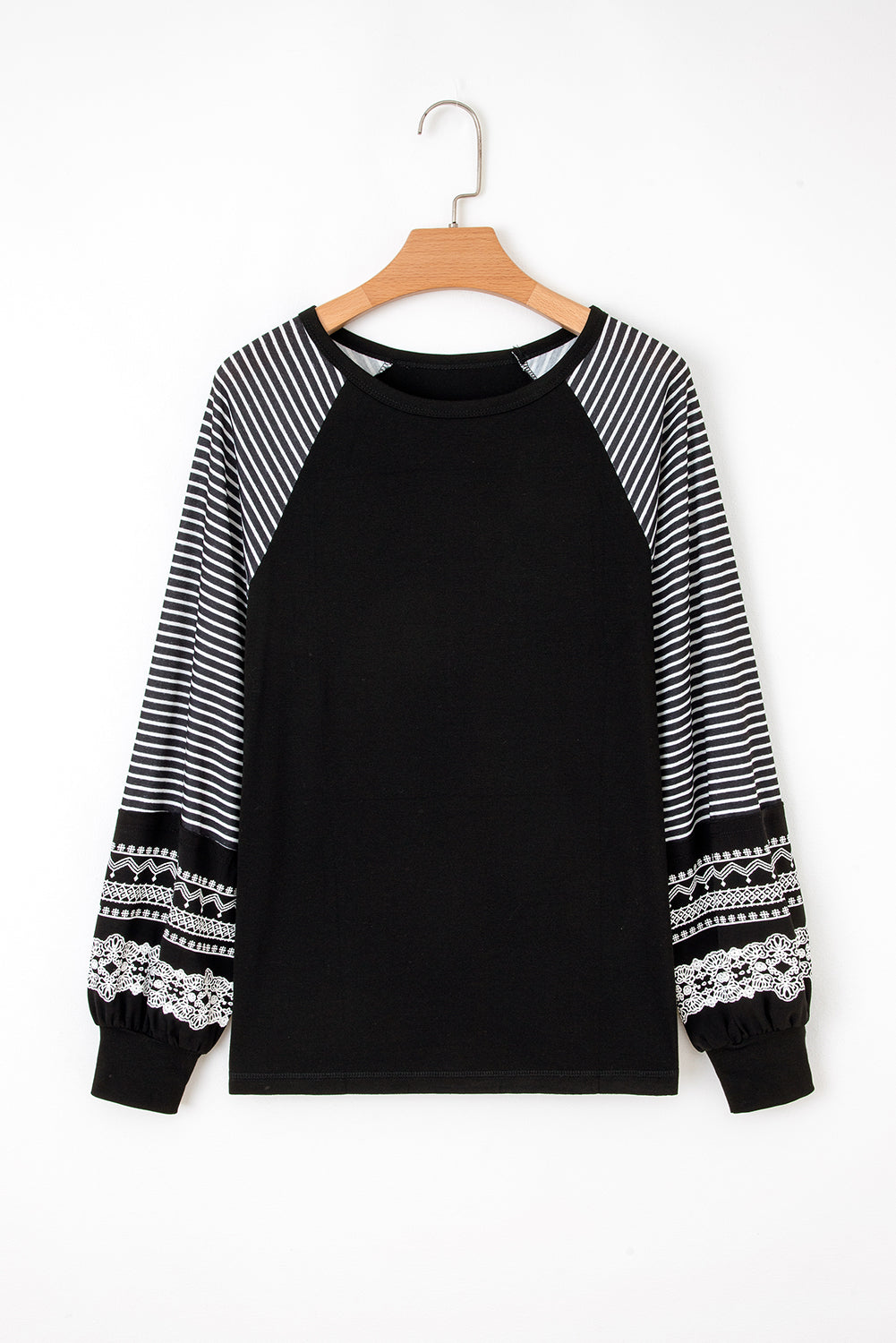 Threaded Pear Kelsey Striped Raglan Long Sleeve Loose Top