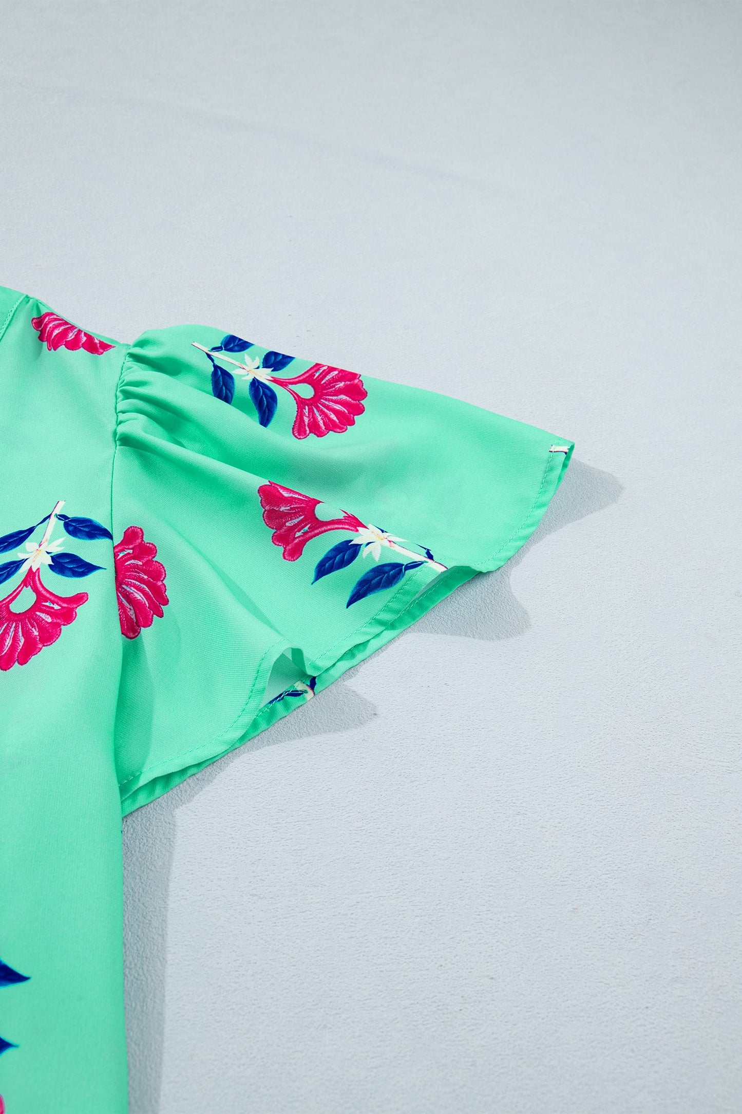 Threaded Pear Gianna Floral Flutter Sleeve Blouse
