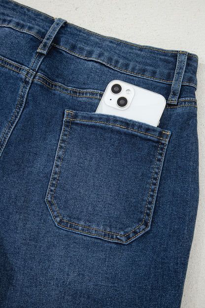 Threaded Pear Courtney Cropped High Rise Wide Leg Jeans