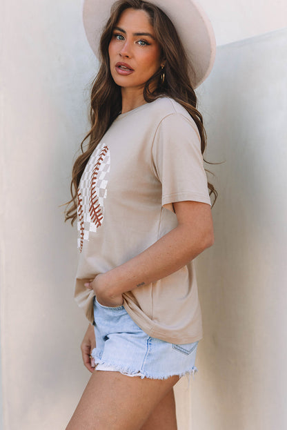 Threaded Pear Checkered Baseball Graphic Tee
