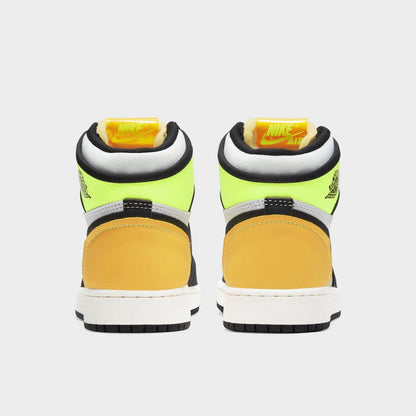 [575441-118] Grade School Air Jordan Retro 1 High Og 'white Black Volt University Gold'