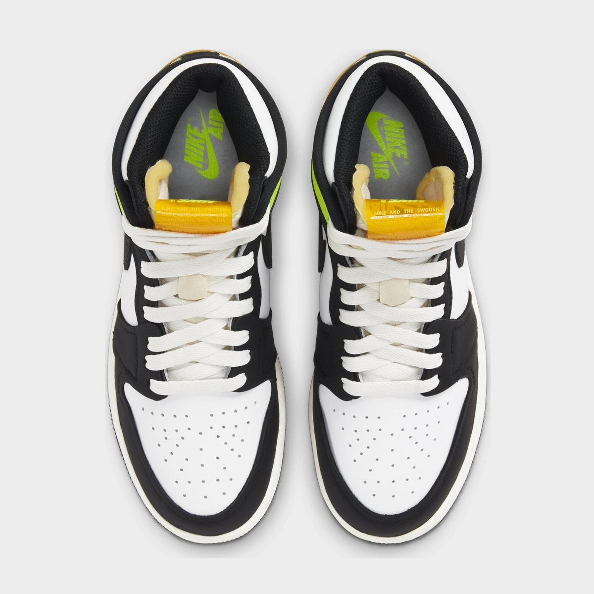 [575441-118] Grade School Air Jordan Retro 1 High Og 'white Black Volt University Gold'