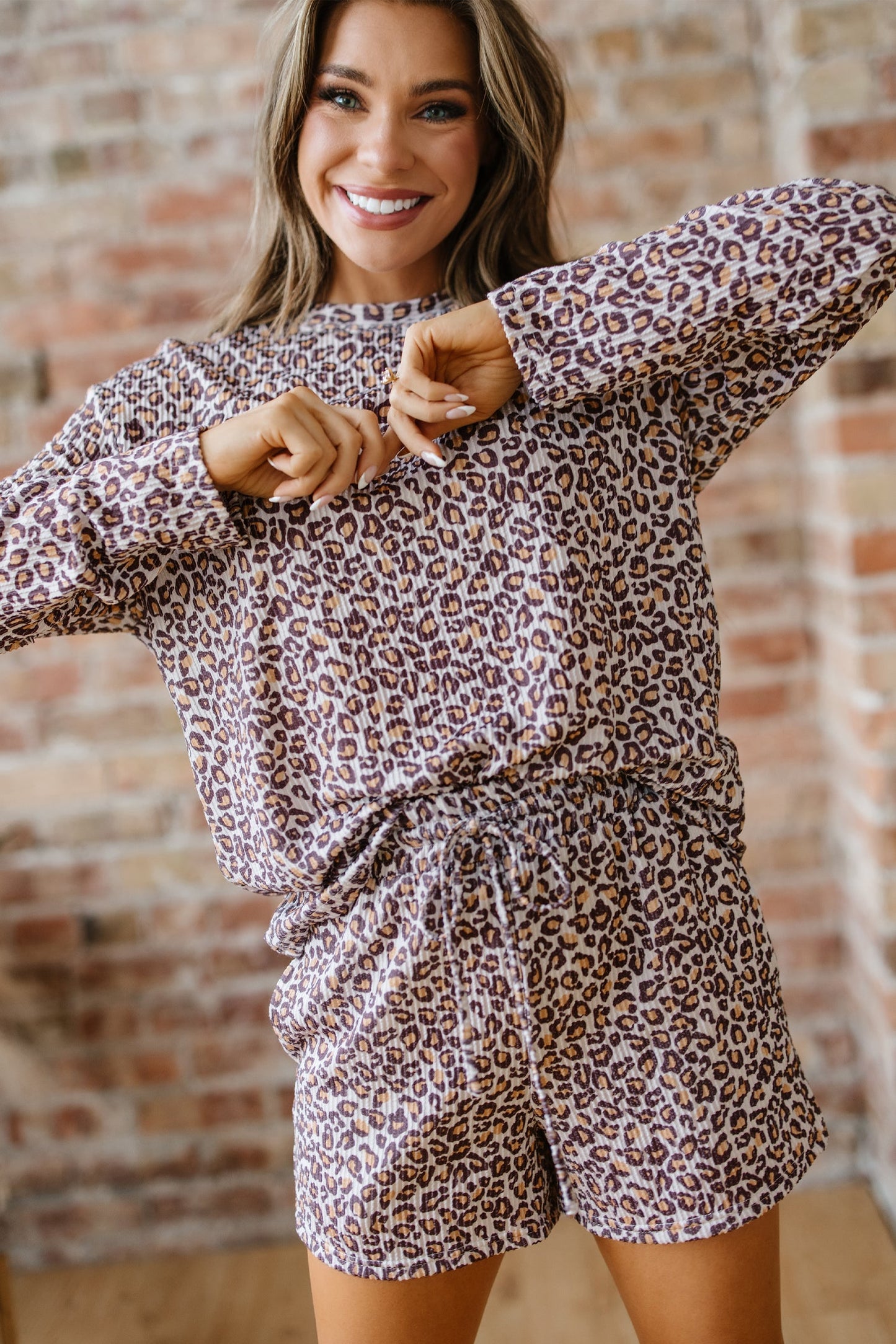Threaded Pear Willow Ribbed Long Sleeve Lounge Set