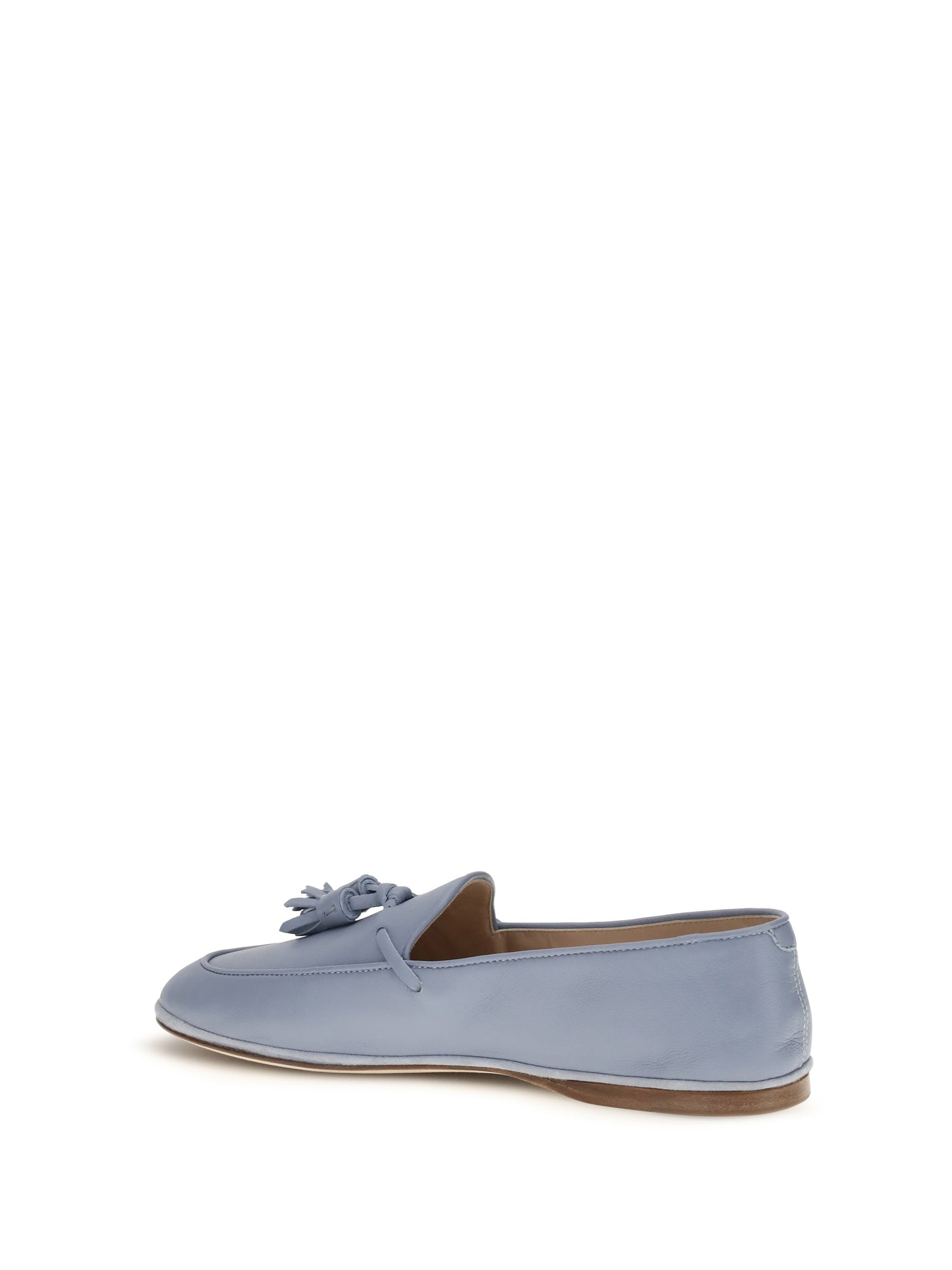 Tassel Loafers Light Blue Calf Leather