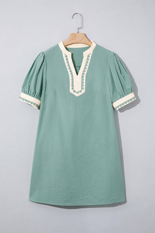 Threaded Pear Leyla Puff Sleeve Mini Dress