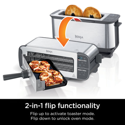 Ninja Foodi 2-in-1 Flip Toaster Oven ST100 in Stainless Steel
