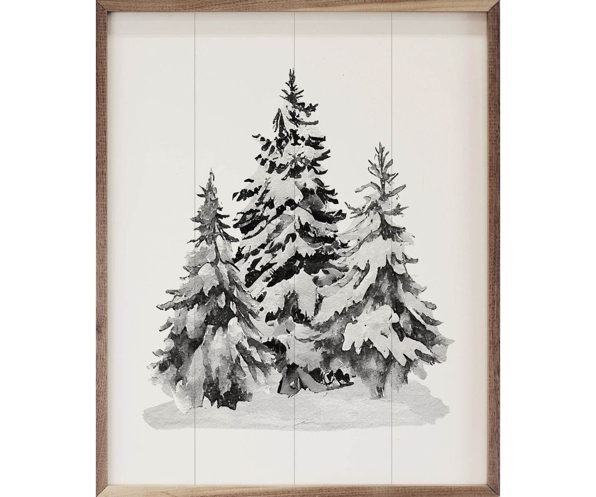 Kendrick Home Grayscale Snowy Pines II