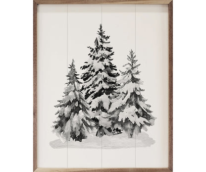 Kendrick Home Grayscale Snowy Pines II