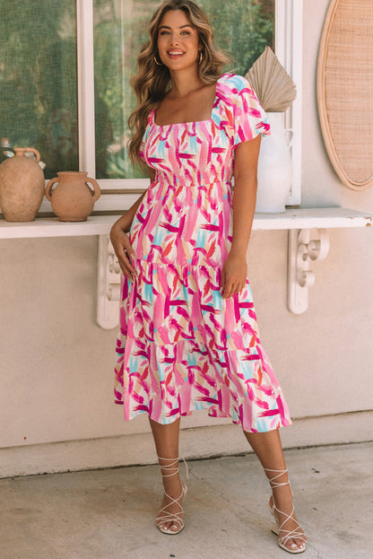 Threaded Pear Dalia Smocked Ruffle Tiered Dress