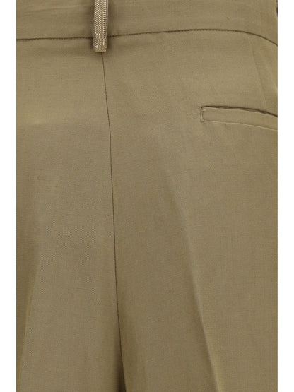 Pleated Pants Viscose Taupe