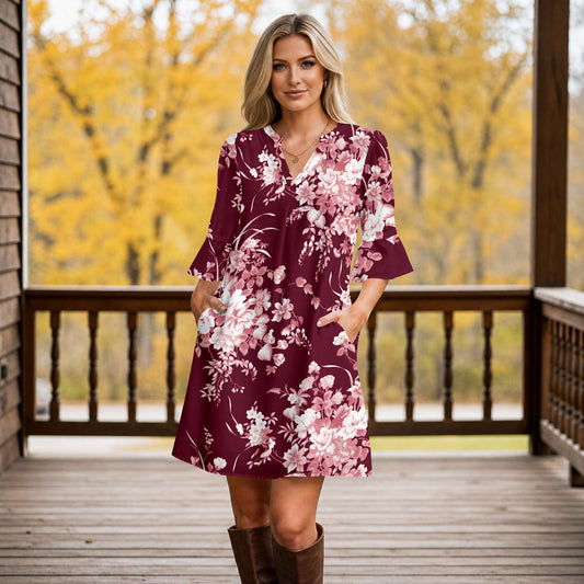 Burgundy and White-
