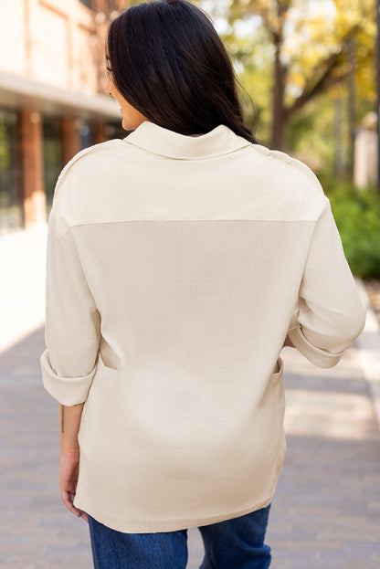 Threaded Pear Arianna Waffle Half Button Top.