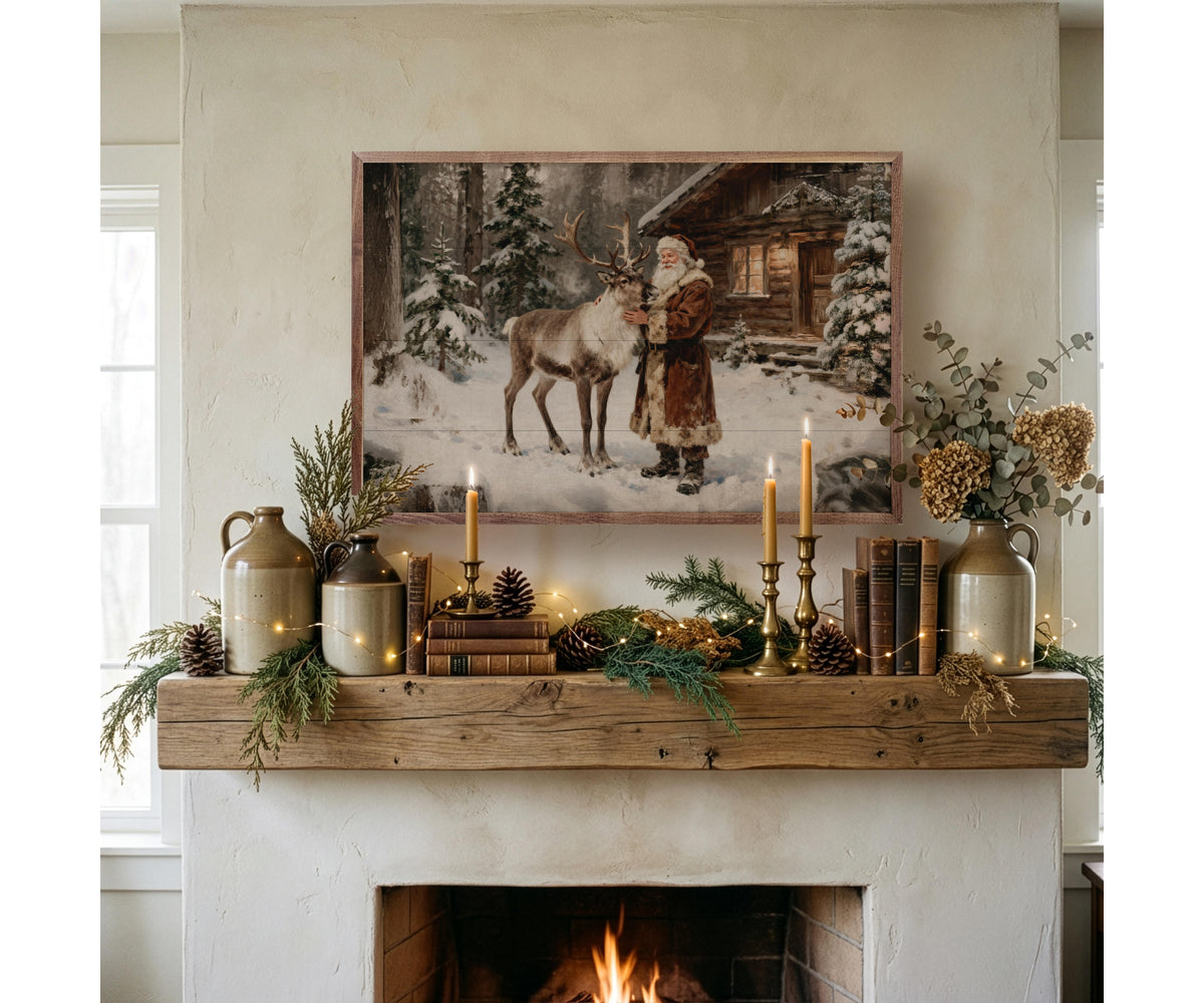 Kendrick Home Santa And His Reindeer Cabin