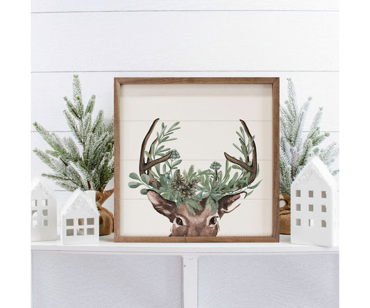 Kendrick Home Watercolor Christmas Deer