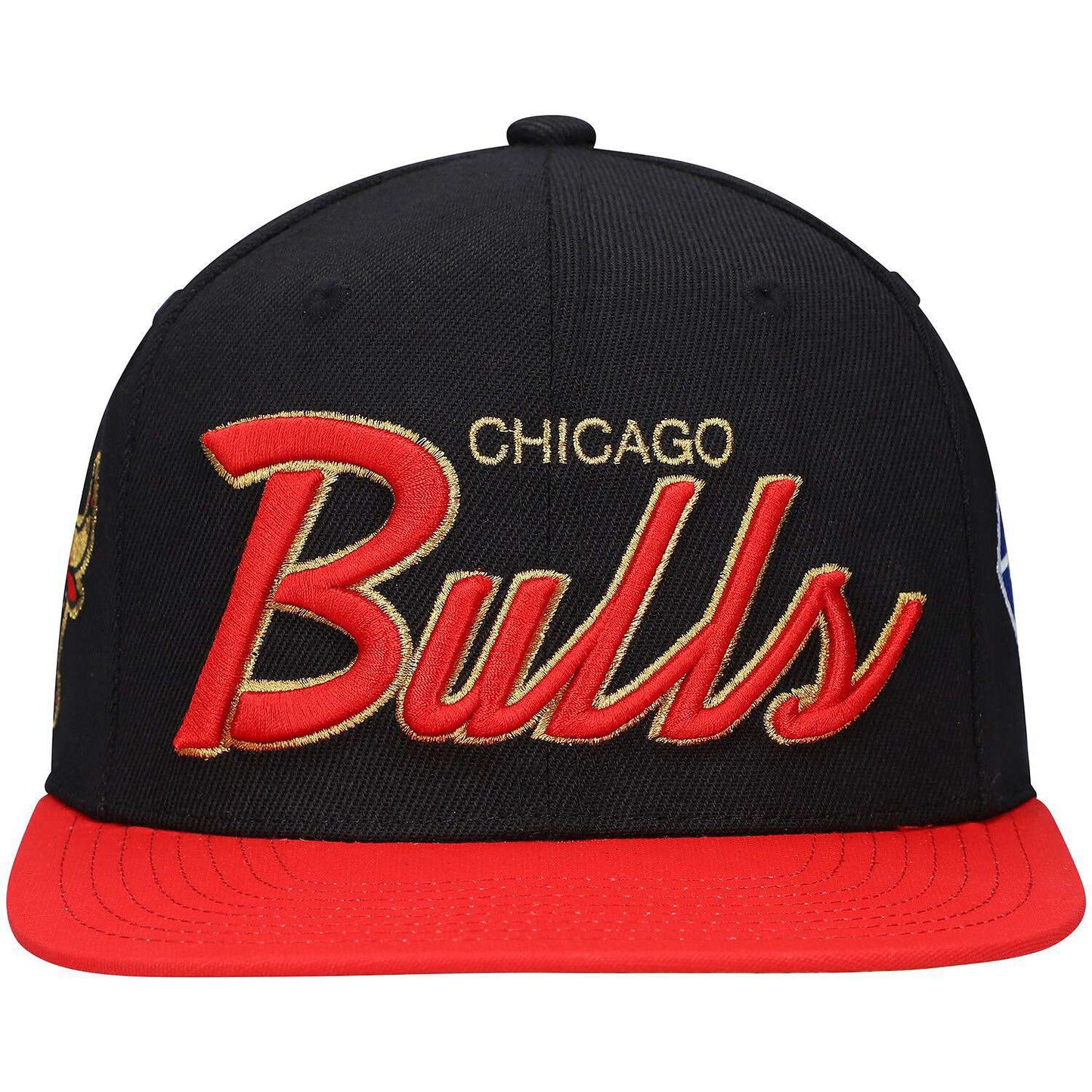 Men's Mitchell & Ness NBA 75Th Gold Snapback Bulls - Black