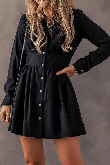 Threaded Pear Leia Long Sleeve Shirt Mini Dress