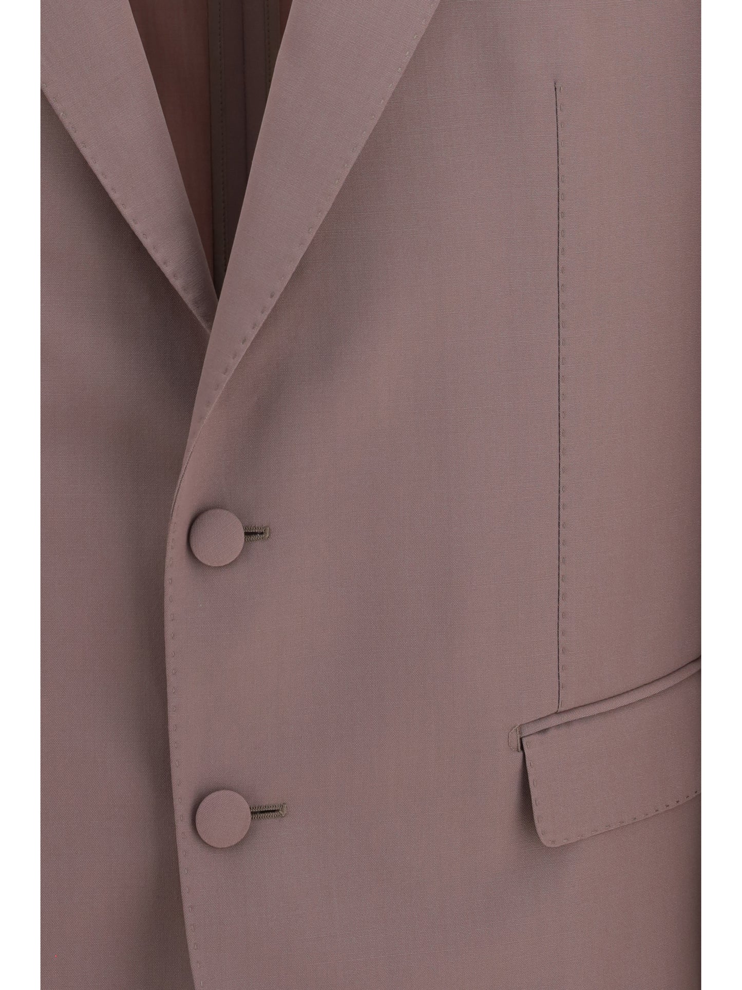 Jacket Single-Breasted Wool Poplin Brown