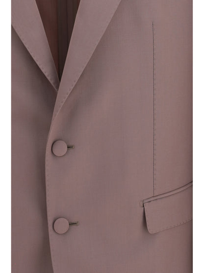 Jacket Single-Breasted Wool Poplin Brown