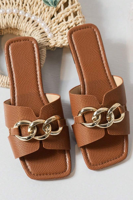 Threaded Pear Scarlett Faux Leather Slippers