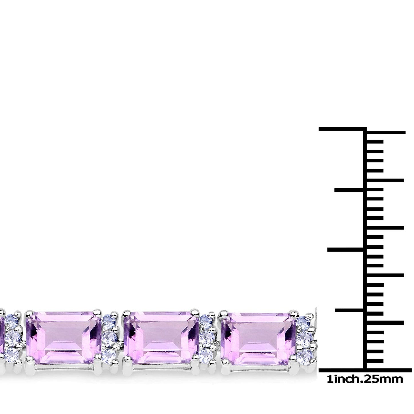 Octagon Purple Amethyst Prong Silver Tennis Bracelet