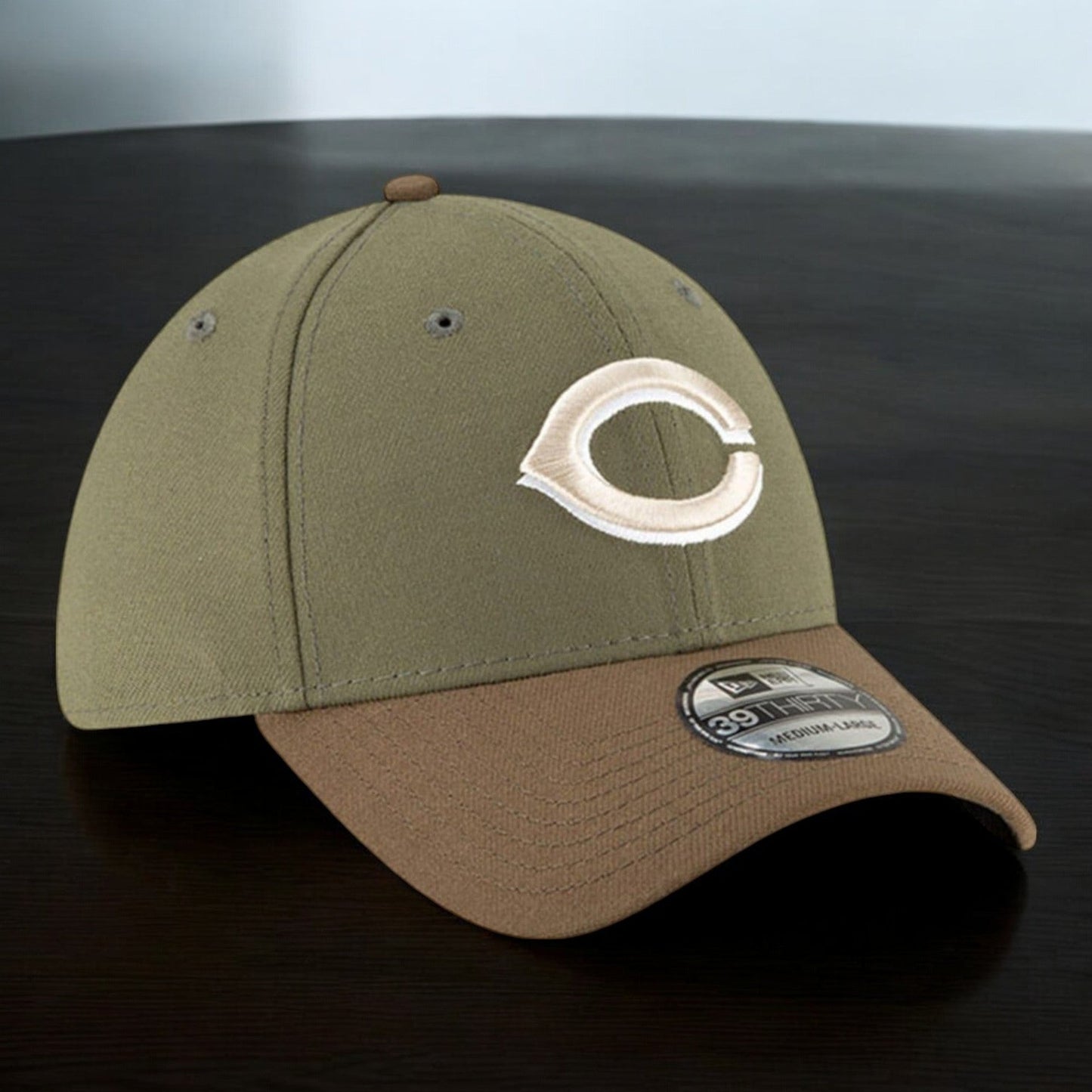 Men's New Era MLB Cincinnati Reds 3930 Stretch Fit - Olive/Brown