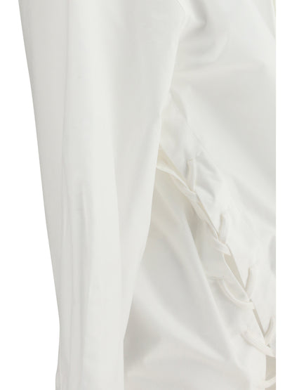 Shirt Lace-Up Cotton White