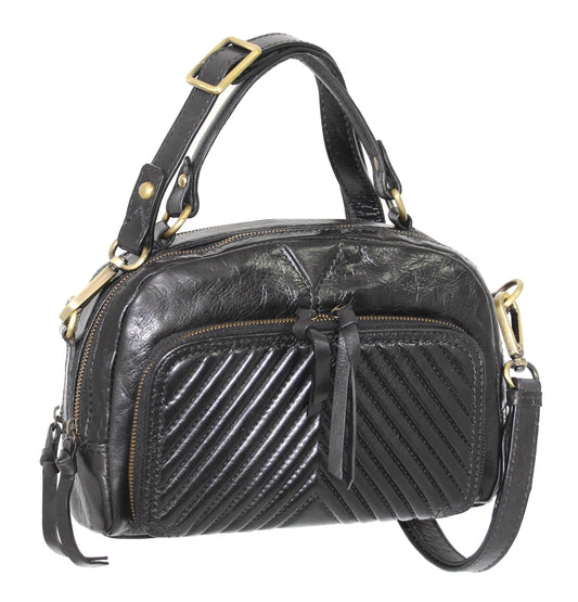 Katia Leather Cross Body Bag in Black