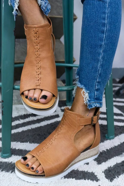 Threaded Pear Ashley Buckle Strap Platform Sandals