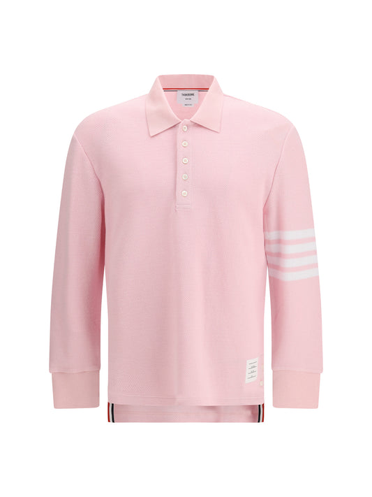 Piqué Long-Sleeve Polo Light Pink