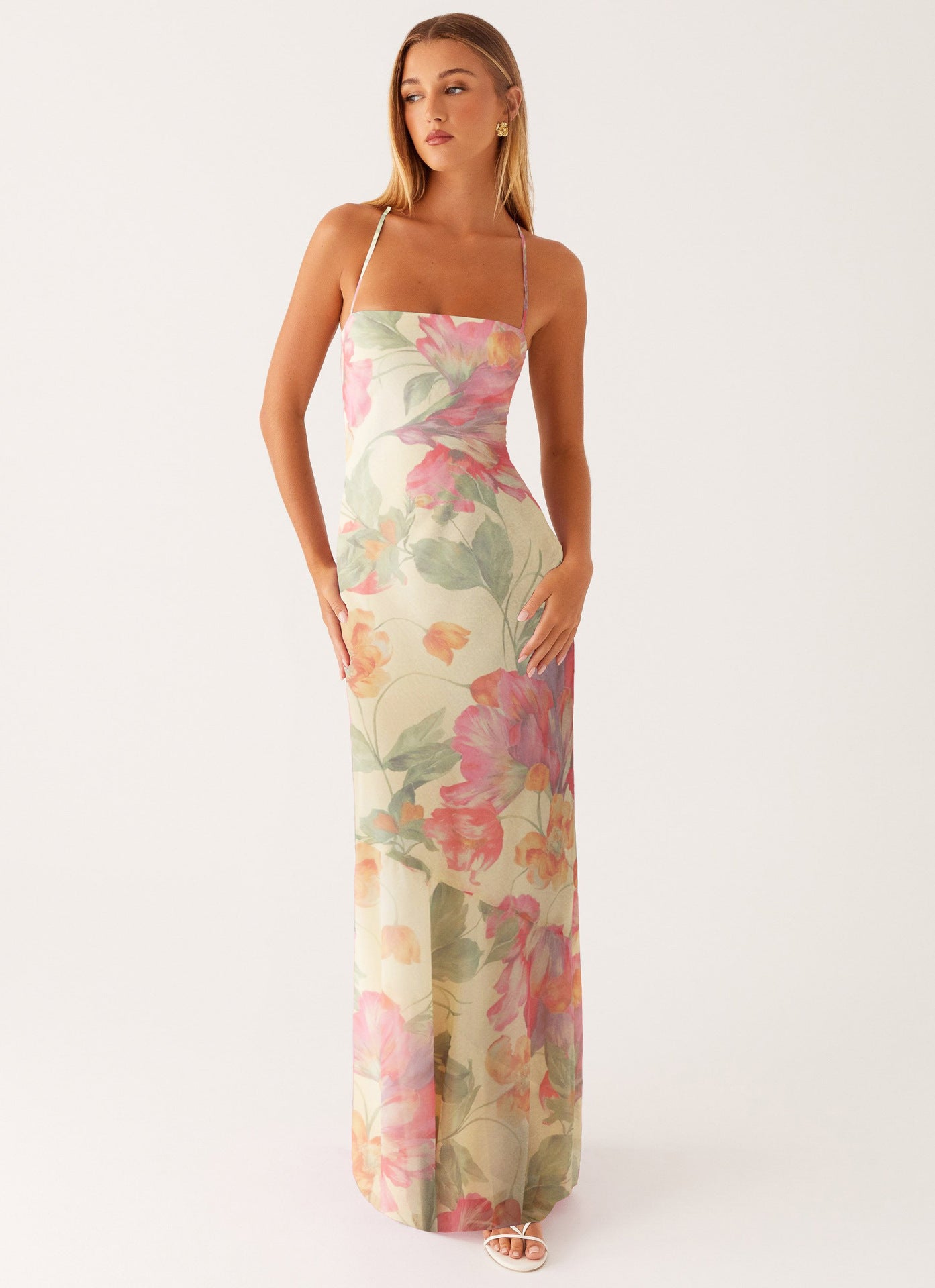 figure flattering maxi dresses Amara Satin Maxi Dress