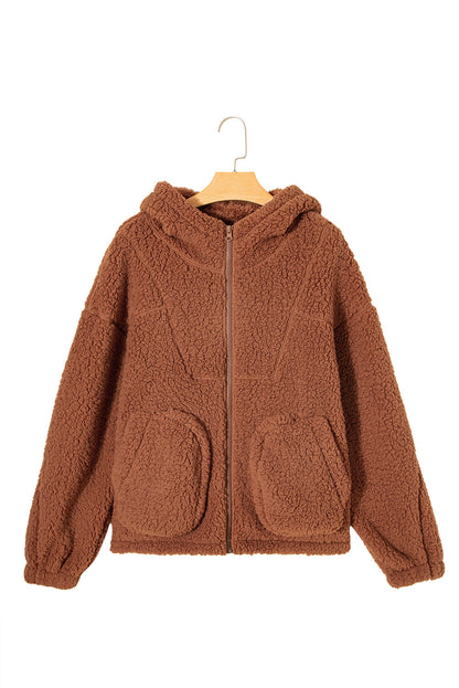 Threaded Pear Bethany Up Hooded Sherpa Jacket