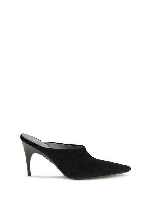 Mule Pumps Duchesse Suede Black/Gold