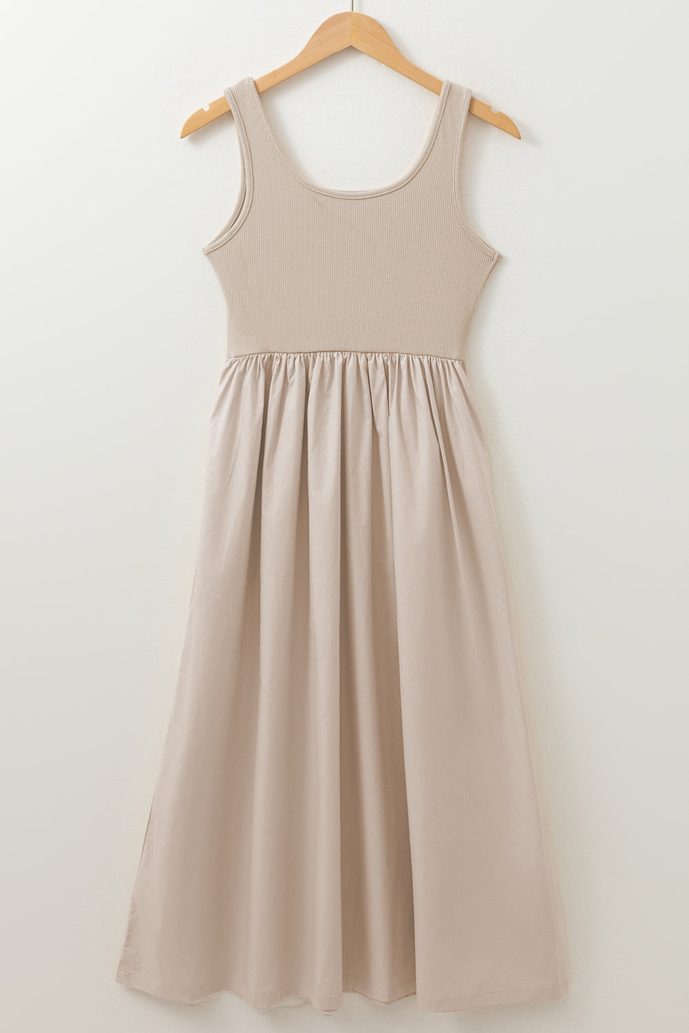 Threaded Pear Della Pleated Sleeveless Long Dress