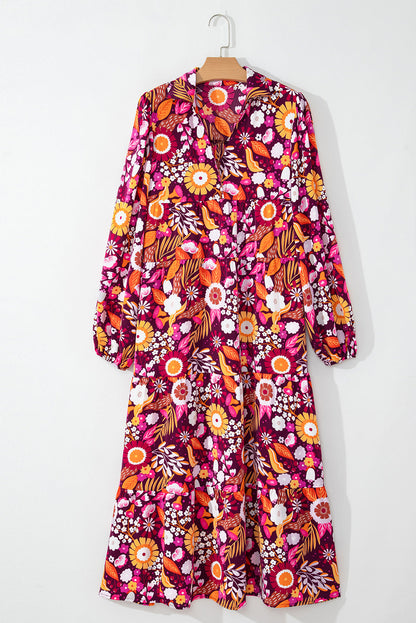 Threaded Pear Alina Collared Tiered Long Dress