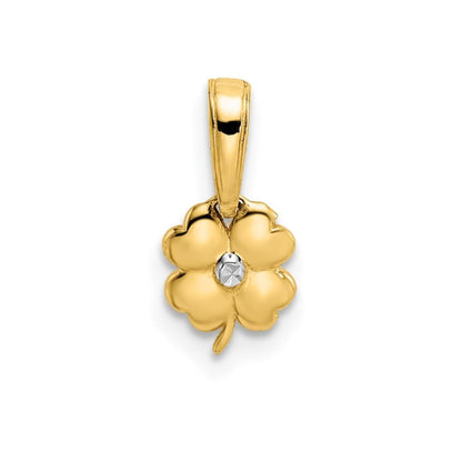 Four Leaf Clover Daily Wear Gold Pendant 14K Yellow Gold