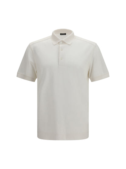 Polo Shirt Cotton-Silk White